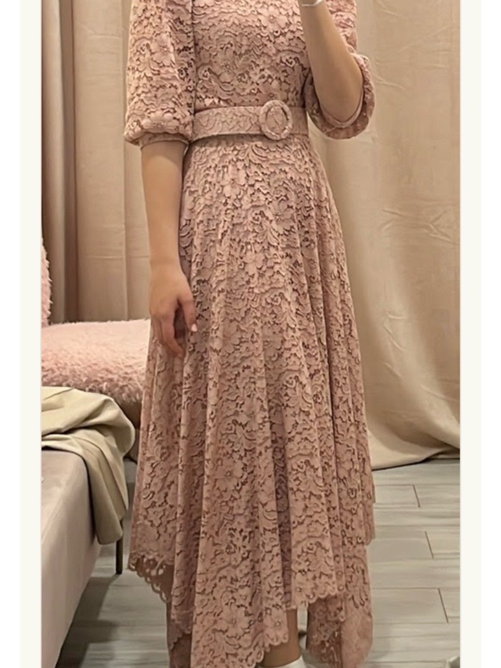 Costarellos Mina Floral Corded-Lace Midi Dress